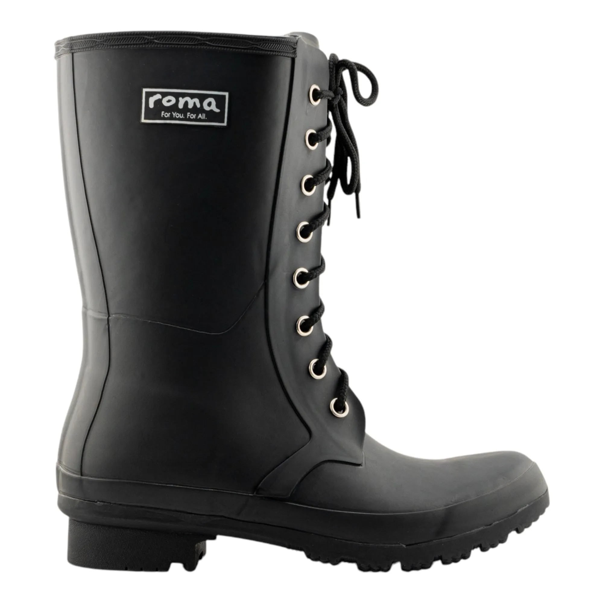 Epaga Matte Black Women's Rain Boots Weatherproof Wear All Weather Boots
