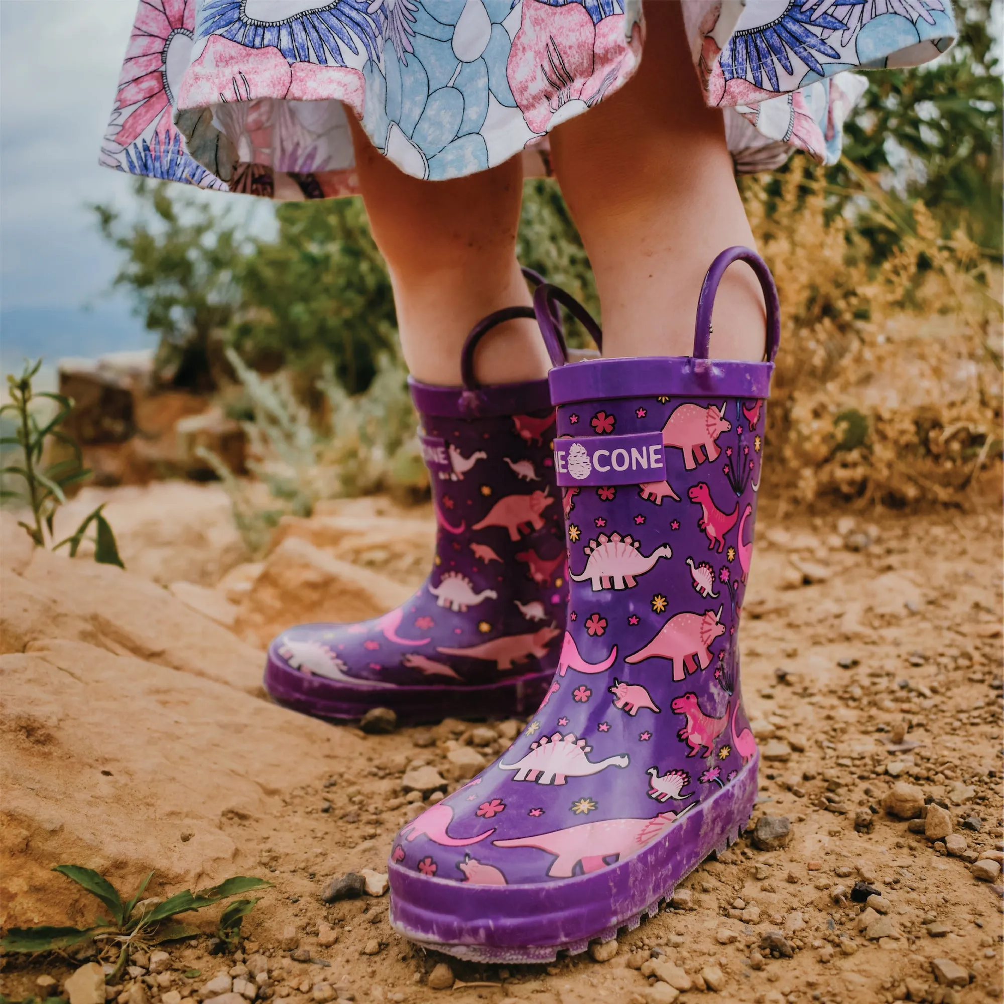 Pink Dinosaurs Rain Boot Weather Ready Gear Street Comfort