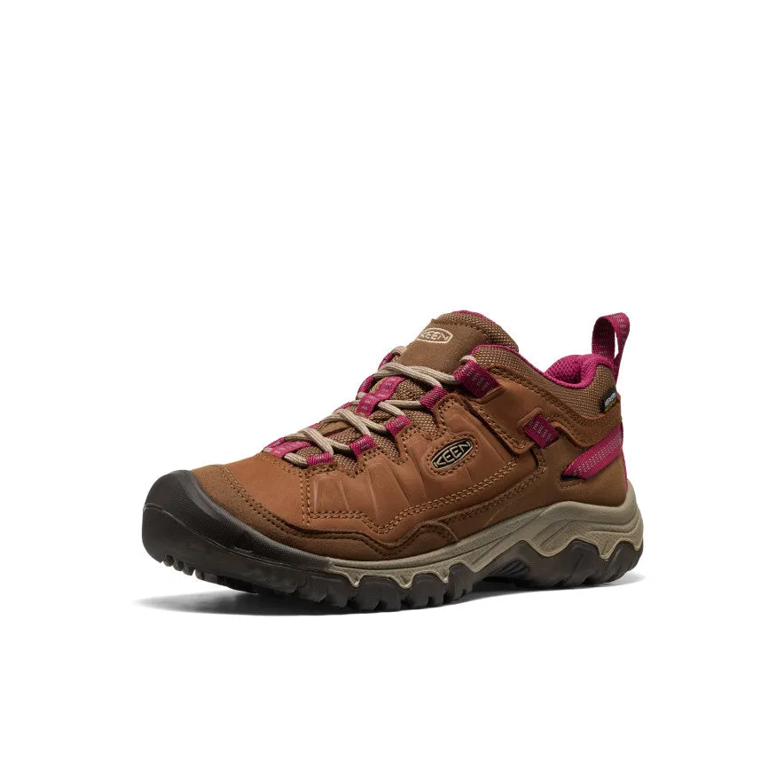Women's Targhee IV Waterproof Hiking Shoe  |  Bison/Beaujolais Power Grip indoor activity