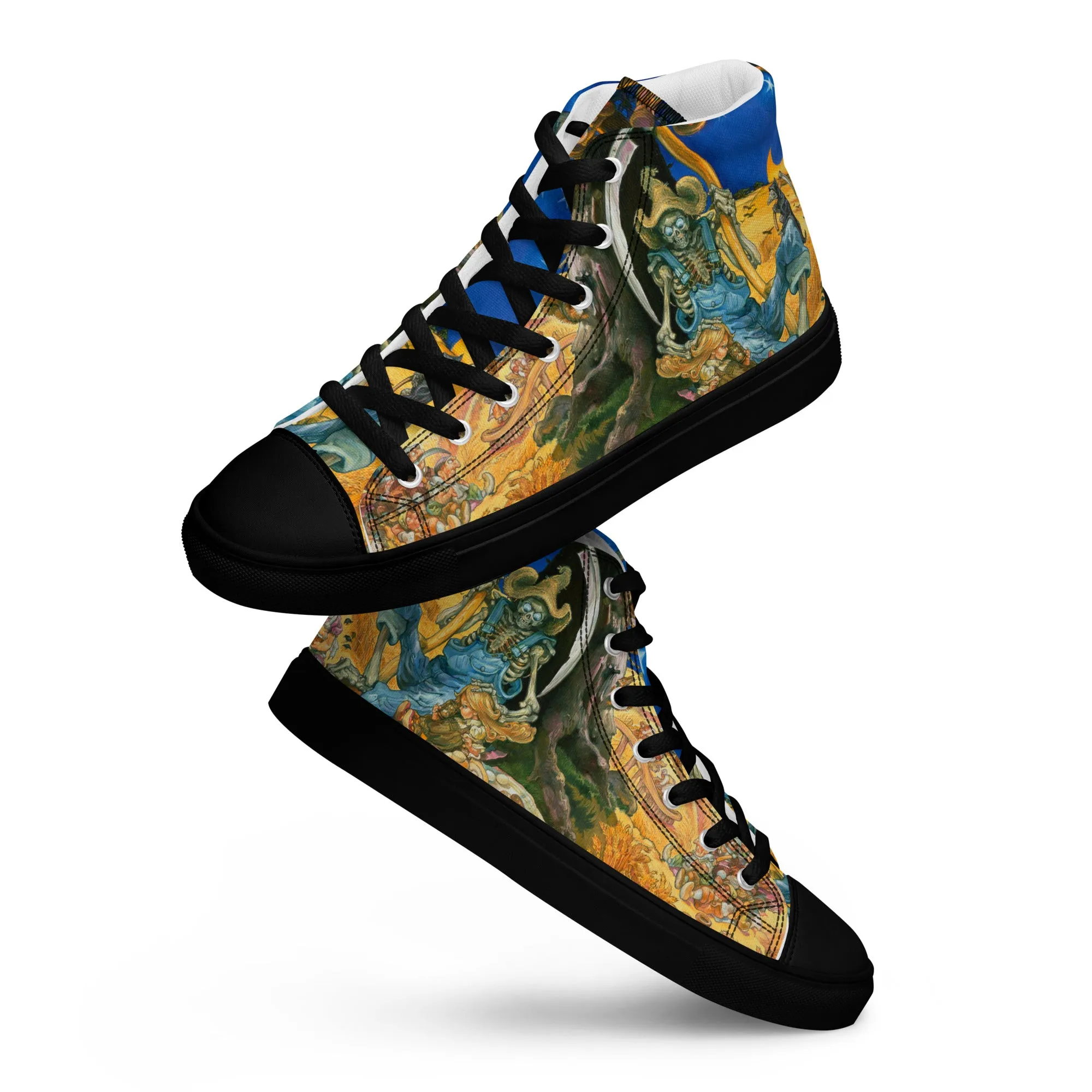 Reaper Man Men??s High Top Canvas Shoes -  Free Shipping! *US SIZES SHOWN! USE CHART! Ankle Strap Comfortable Experience