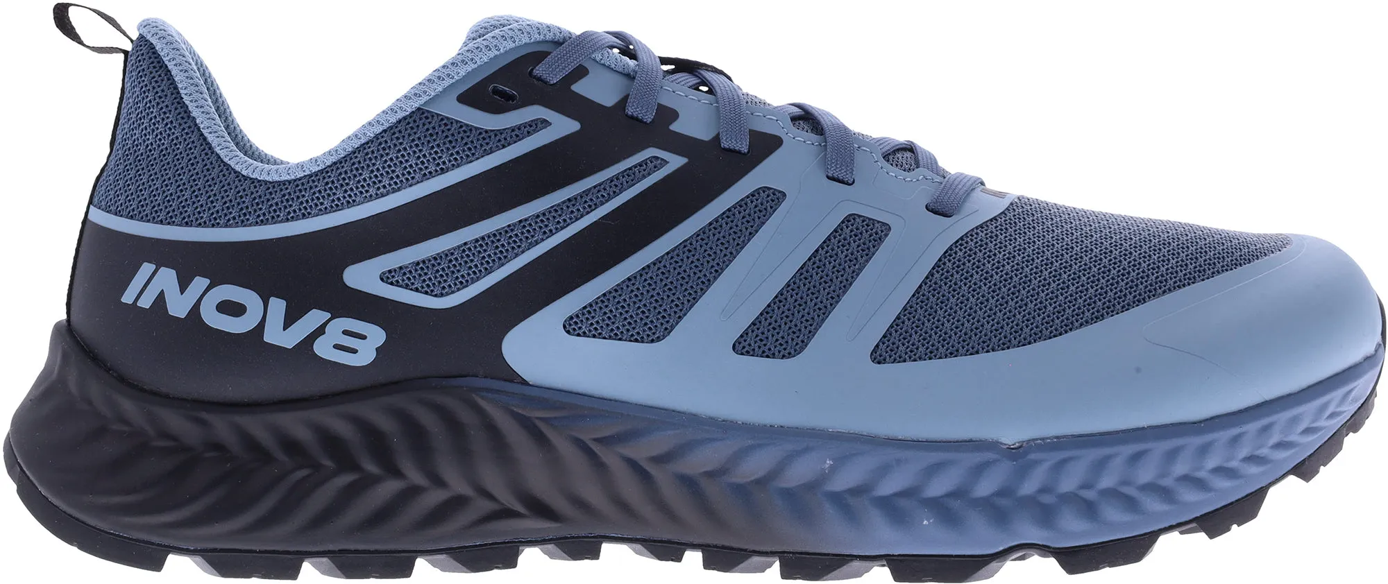 Inov8 TrailFly Mens Trail Running Shoes - Blue Comfortable Straps Forefoot flare improves ground control during sprints