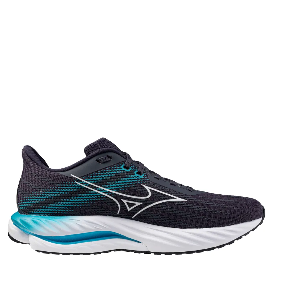 Supportive Fit Mizuno Men's Wave Inspire 21 Running Shoes in Odyssey Gray/White/Capri Breeze AW25
