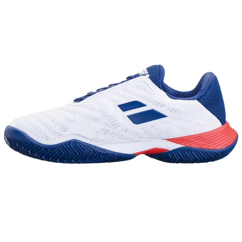 Babolat Propulse Fury 3 Clay Mens Tennis Shoes - White/Estate Blue Basic Comfort Ankle Freedom