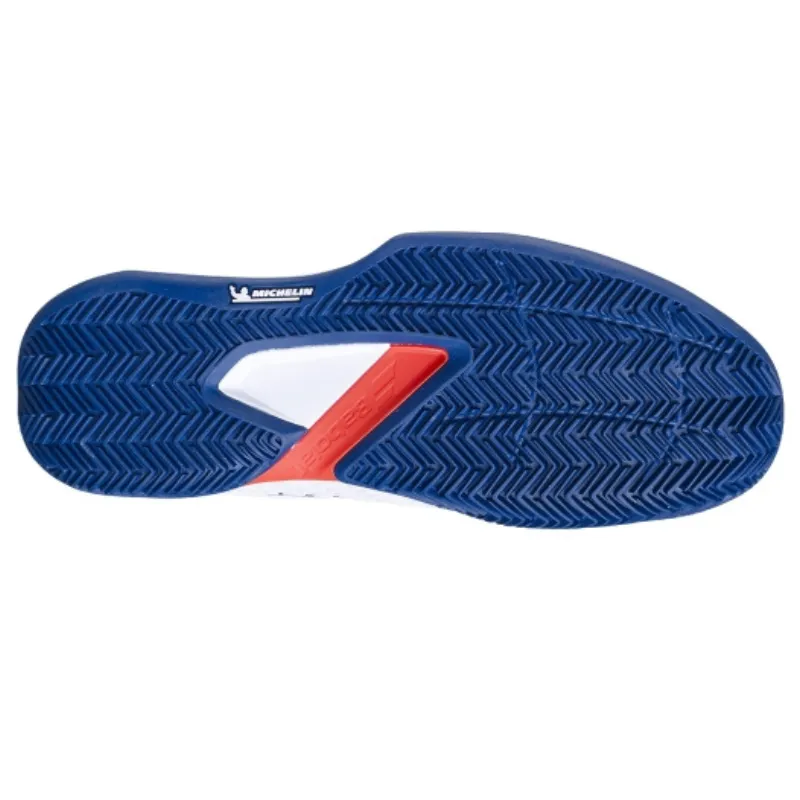 Comfortable Foot Babolat Propulse Fury 3 Clay Mens Tennis Shoes - White/Estate Blue