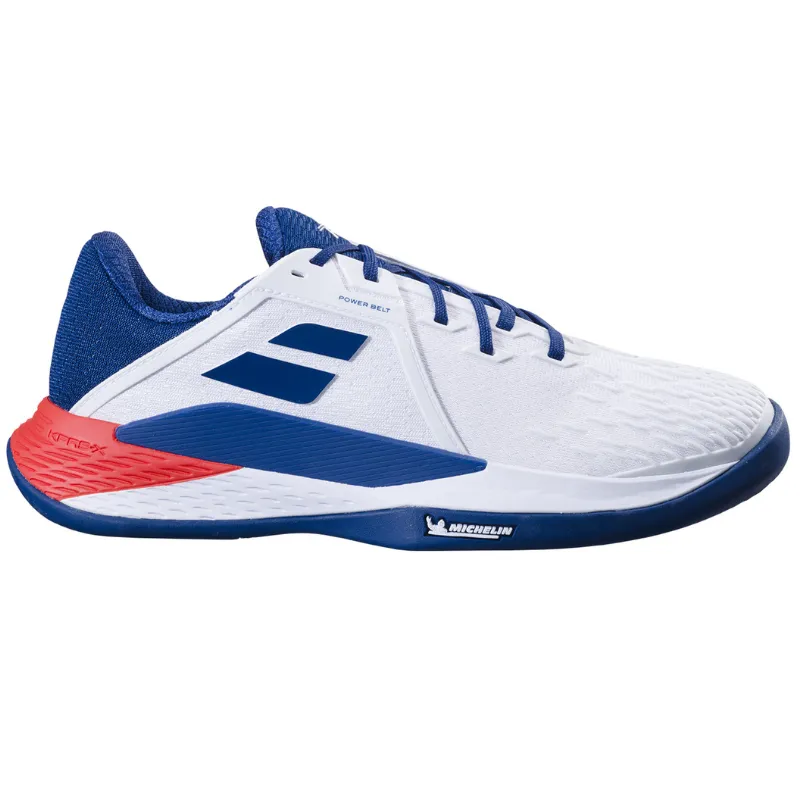 Babolat Propulse Fury 3 Clay Mens Tennis Shoes - White/Estate Blue Performance Wear