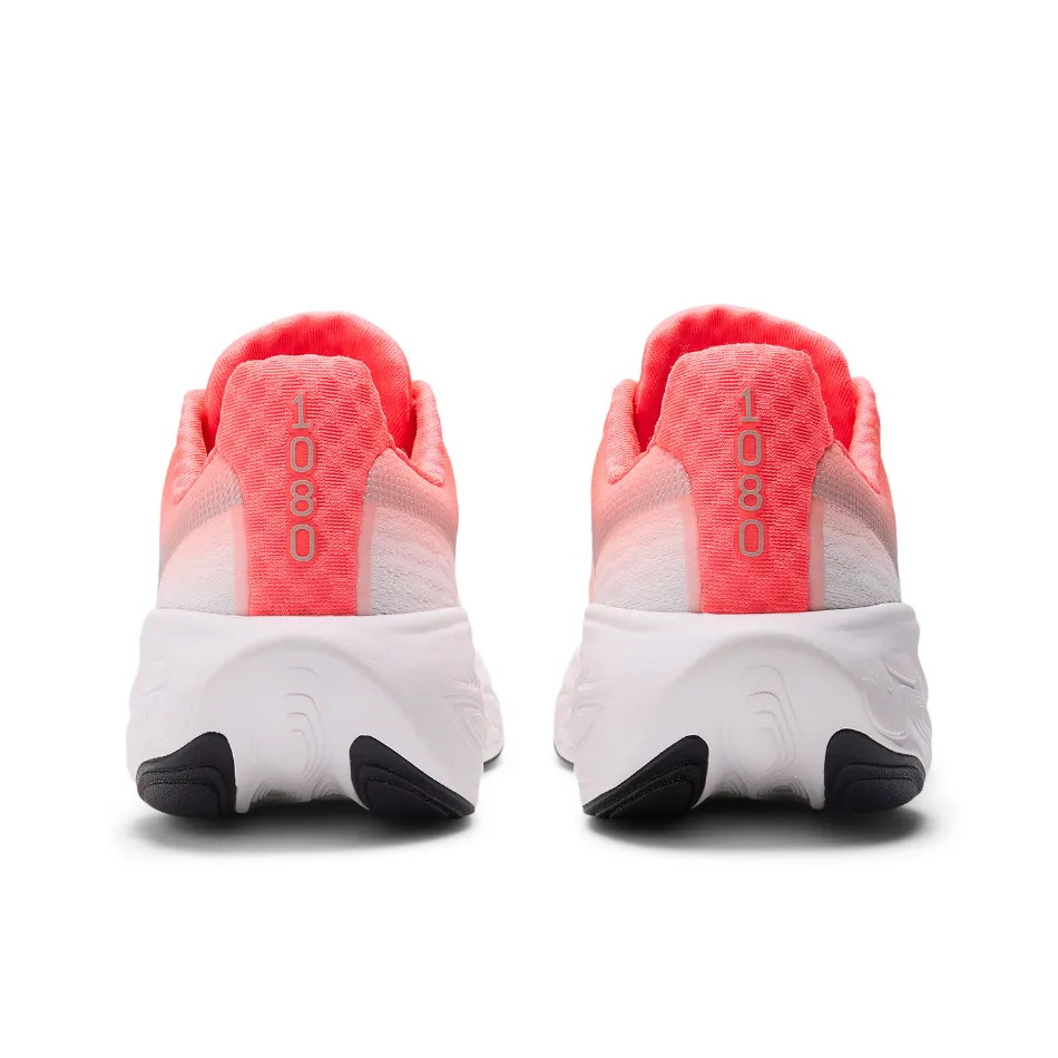 New Balance Women's 1080 v14 D Wide Fit Running Shoes in Urgent Red/Silver Metallic/Light Silver Metallic AW25 swimmers' shoes Rainy Weather Running