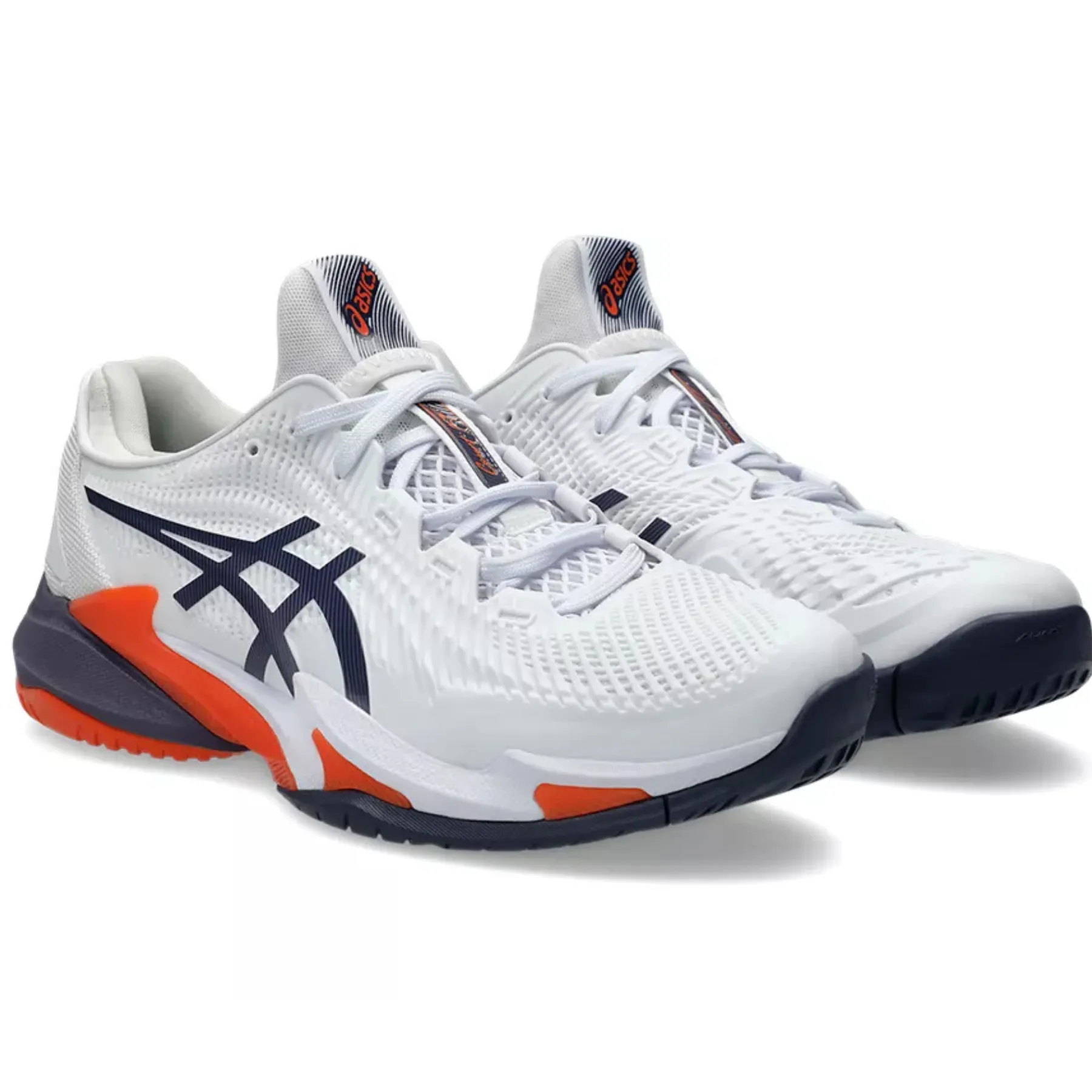 Asics Court FF 3 Mens  Tennis Shoes - White/Greyish Purple Fit Comfort Comfort Fit