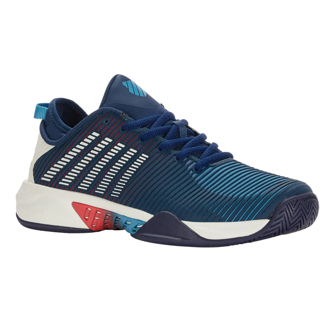 K Swiss Hypercourt Supreme Blue Opal /Blanc De Blanc /Lollipop Men Tennis Shoes Active Foam Supportive