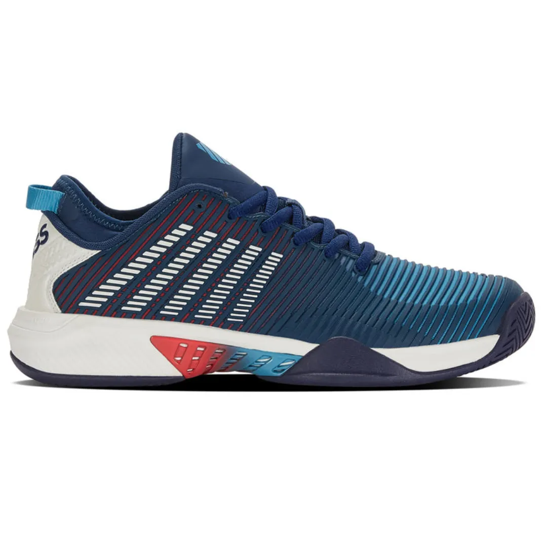 Cushioned Feel Ankle Support K Swiss Hypercourt Supreme Blue Opal /Blanc De Blanc /Lollipop Men Tennis Shoes