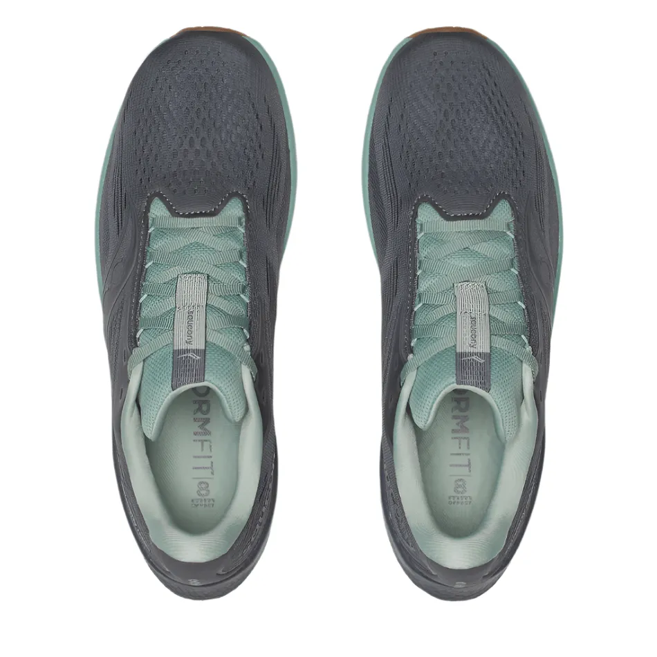 high - cut Saucony Men's Ride 18 Running Shoes in Carbon/Iceberg AW25
