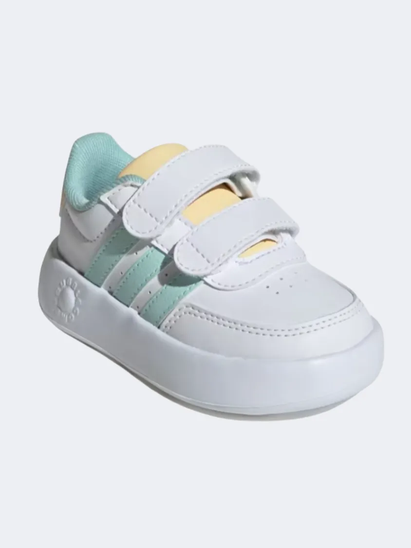 City Run Free Soul Adidas Breaknet 2 Infant Girls Sportswear Shoes White/Aqua/Tint