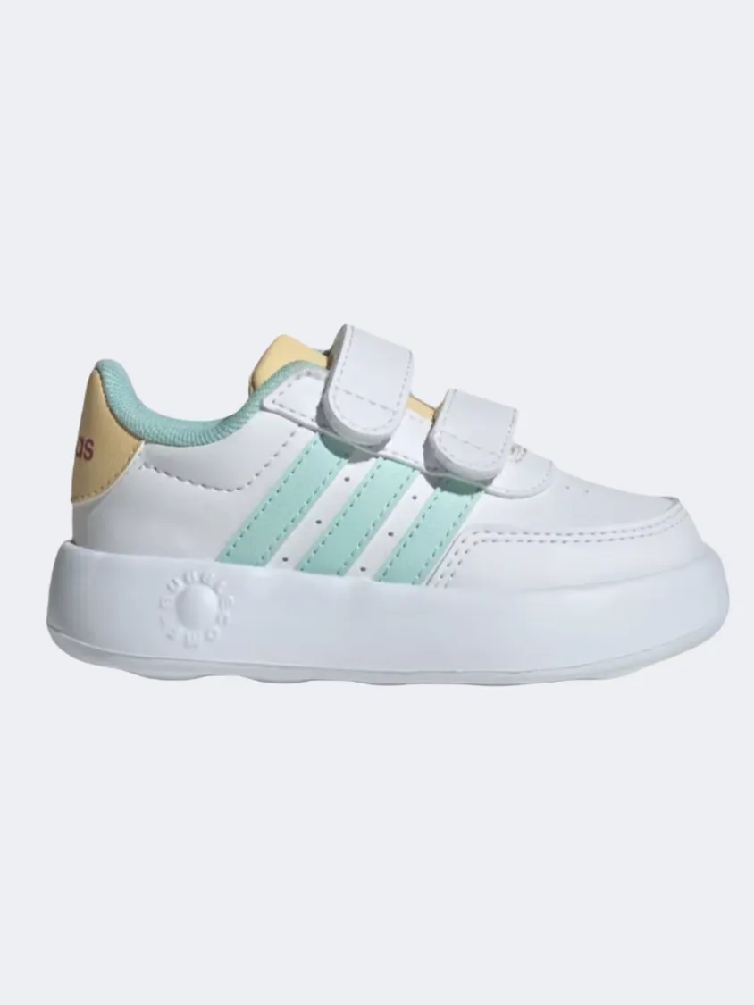 Adidas Breaknet 2 Infant Girls Sportswear Shoes White/Aqua/Tint Enhanced grip Summer cool