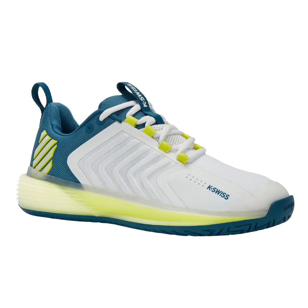 K Swiss Ultrashot 3 AC Men Tennis Shoes - White/Celestial/Primrose All Fit