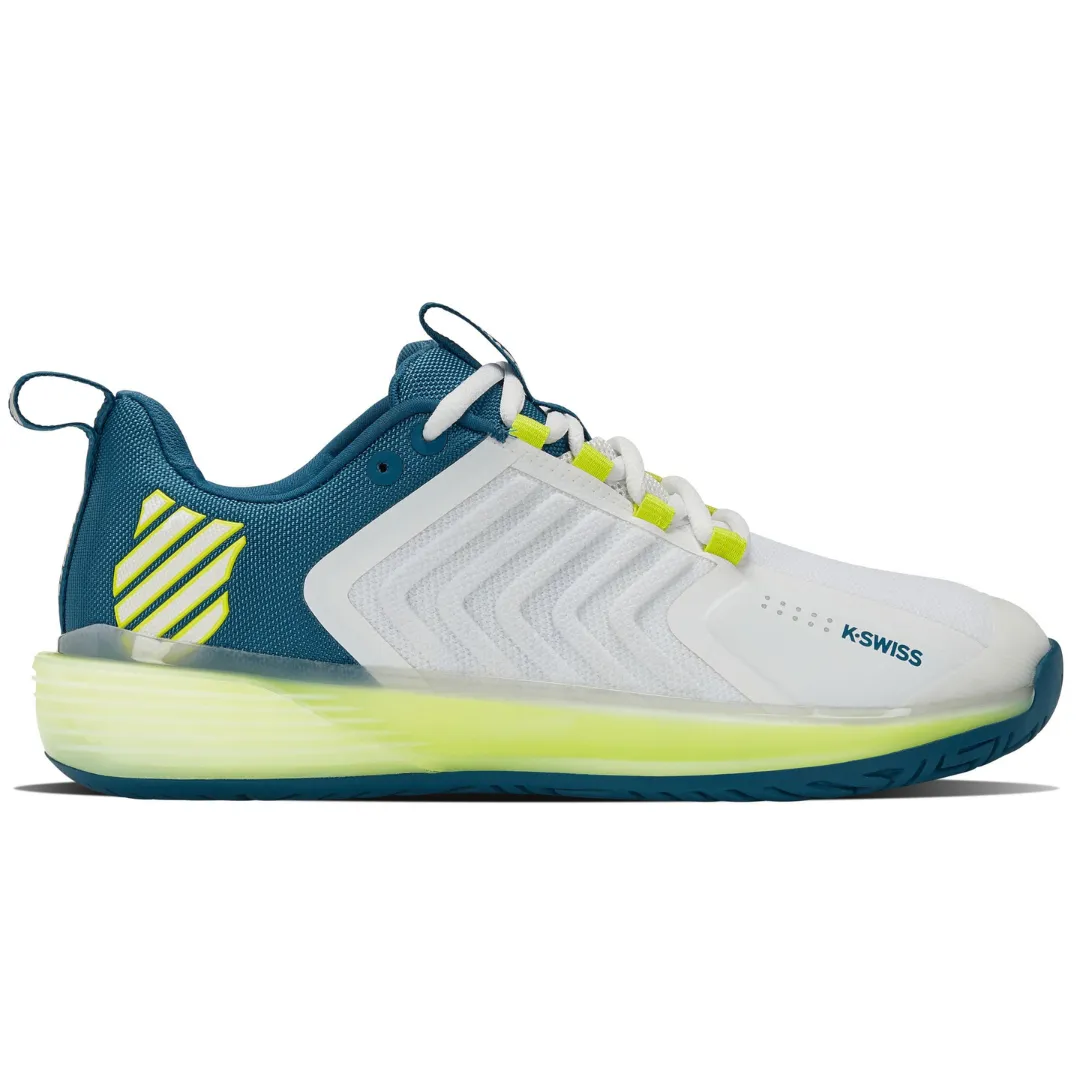 young adults K Swiss Ultrashot 3 AC Men Tennis Shoes - White/Celestial/Primrose