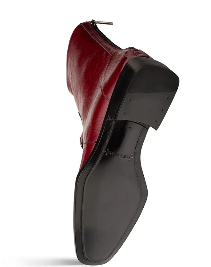 Style: Buscemi Boot Burgundy Buckle Fit Classic Chic