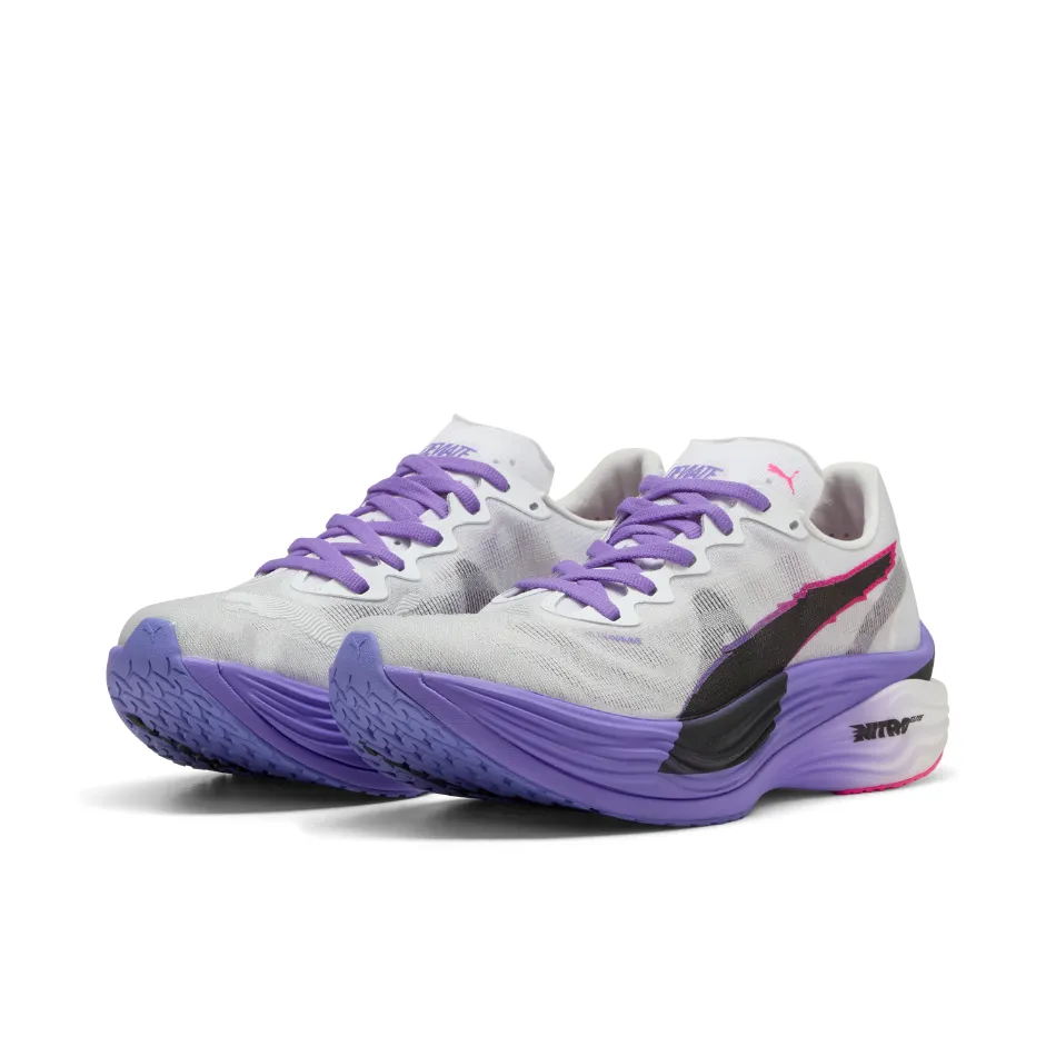 PUMA Women's Deviate NITRO Elite 3 DIGITOKYO Running Shoes in PUMA White/Dark Amethyst AW25 Shock   Absorbing Technology firm - midsole shoes