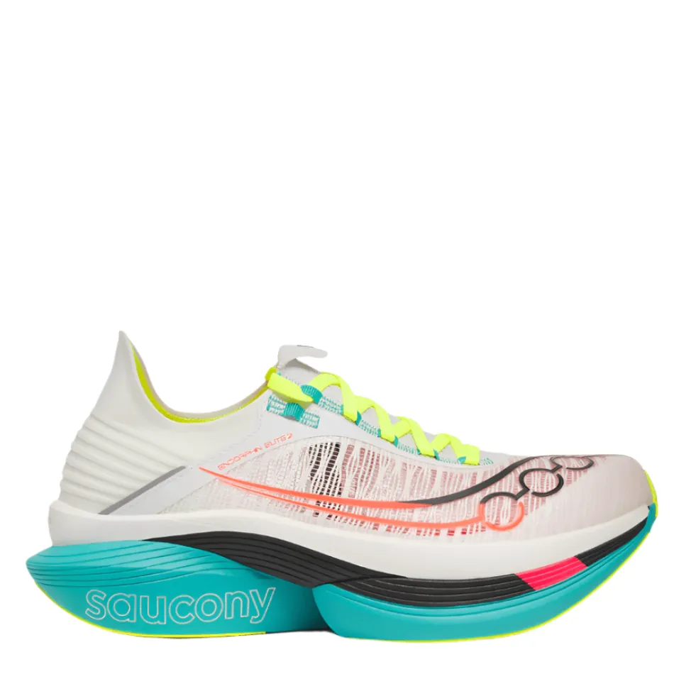 Saucony Unisex Endorphin Elite 2 Running Shoes in White/Mutant AW25 weekend runners zero - drop shoes