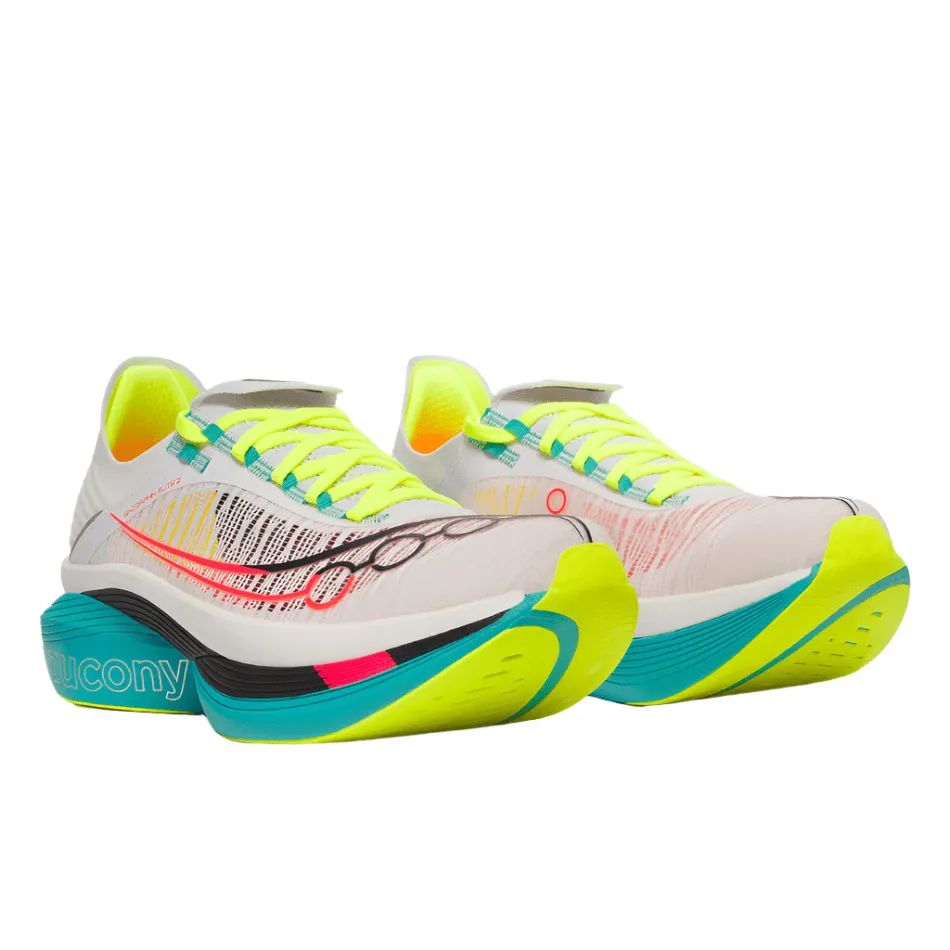 Saucony Unisex Endorphin Elite 2 Running Shoes in White/Mutant AW25 Balance training foot - power running shoes