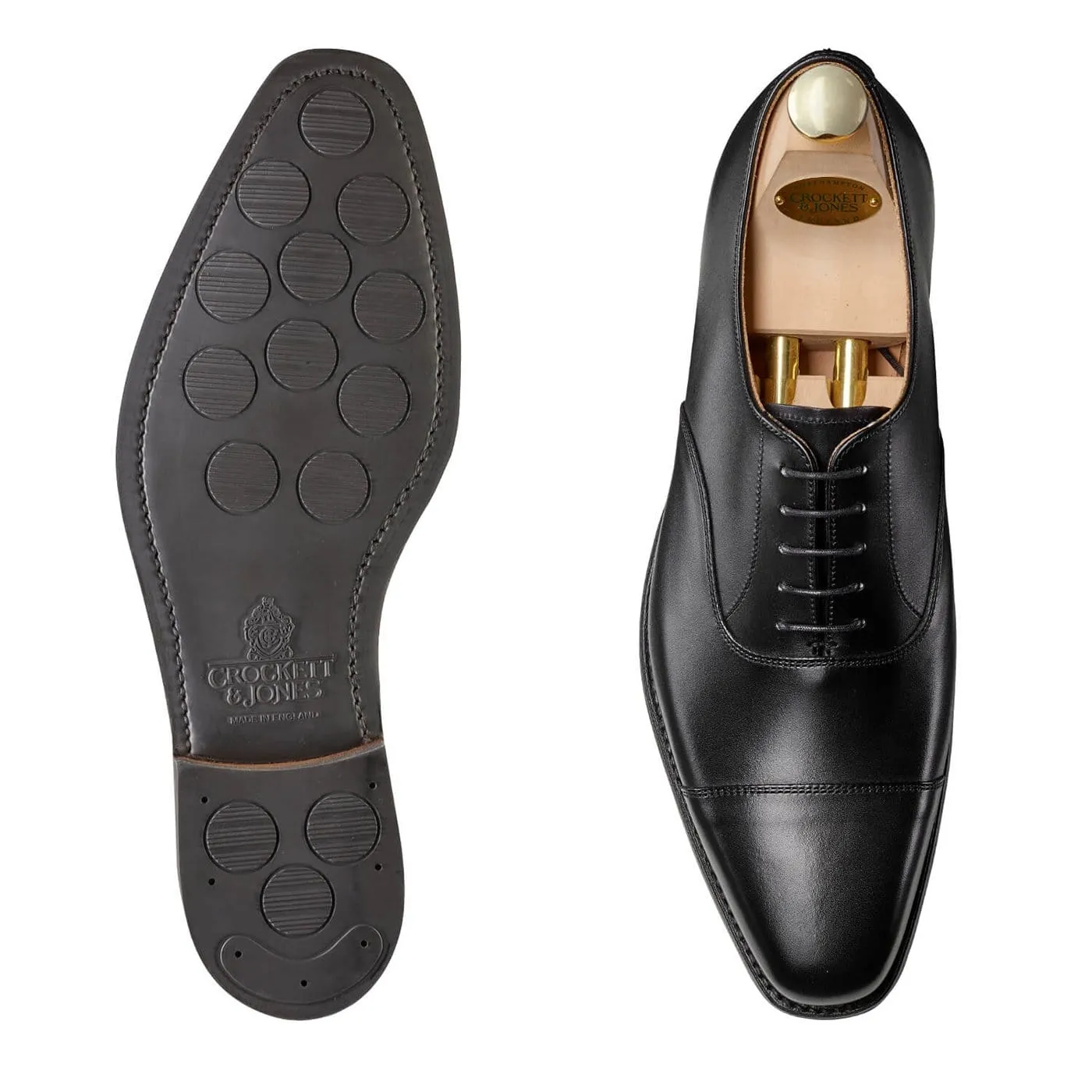 Simple Leather Urban Walking Shoes Hallam Black Calf (City Sole)