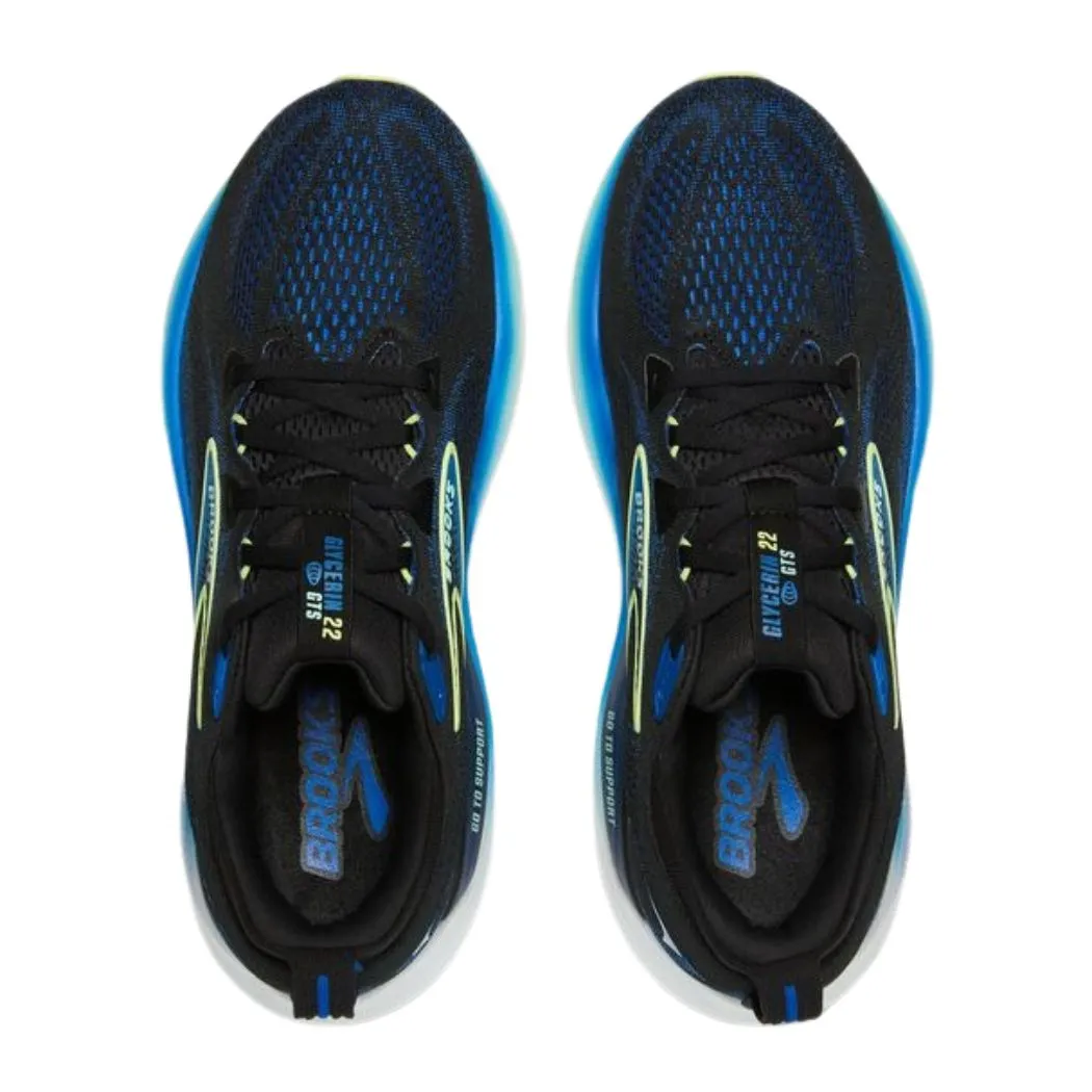 brooks Glycerin GTS 22 Men's Running Shoes Pure Black Ergonomic Design
