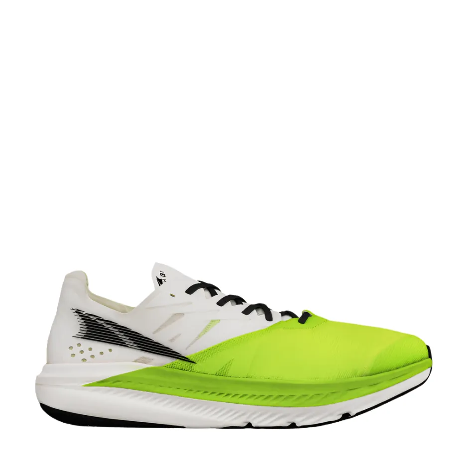 Altra Men's Vanish Carbon 2 Running Shoes in White/Lime SS25 angular outsole running shoes