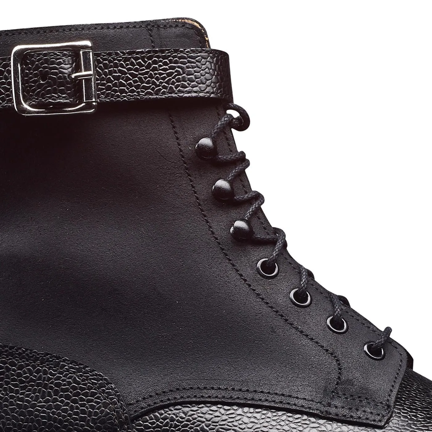 Boardroom Ready Aldershot Black Scotch Grain & Black Rough-Out Suede