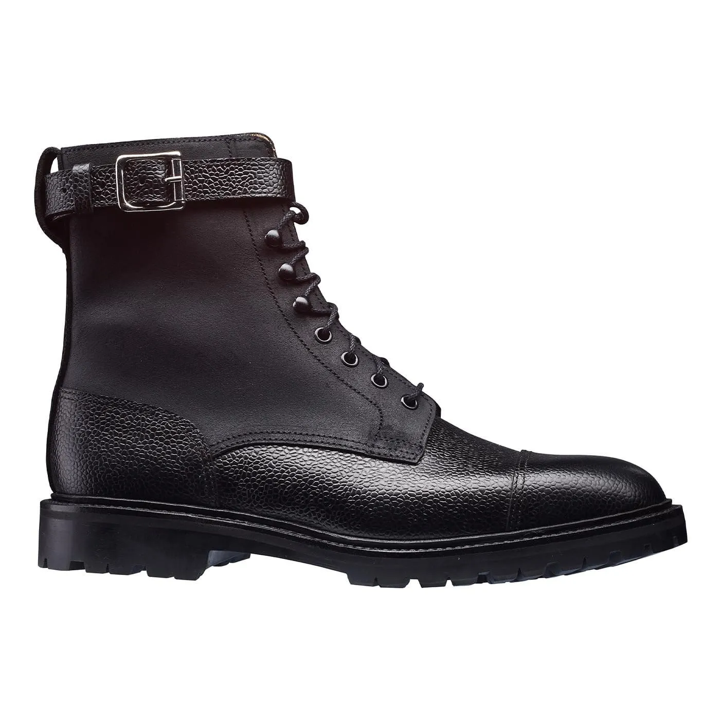 Aldershot Black Scotch Grain & Black Rough-Out Suede Sharp Finish Heritage Craft