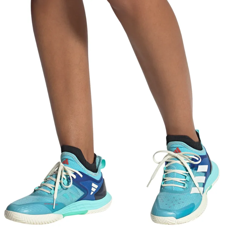 Durable Construction Trail Style Adidas Adizero Ubersonic Womens Tennis Shoes - Turquoise / Off White