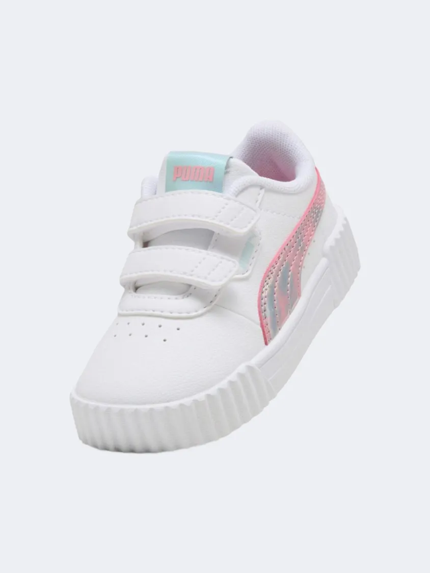Puma Carina 3 Space Belle V Girls Lifestyle Shoes White/Pink Cold Tone