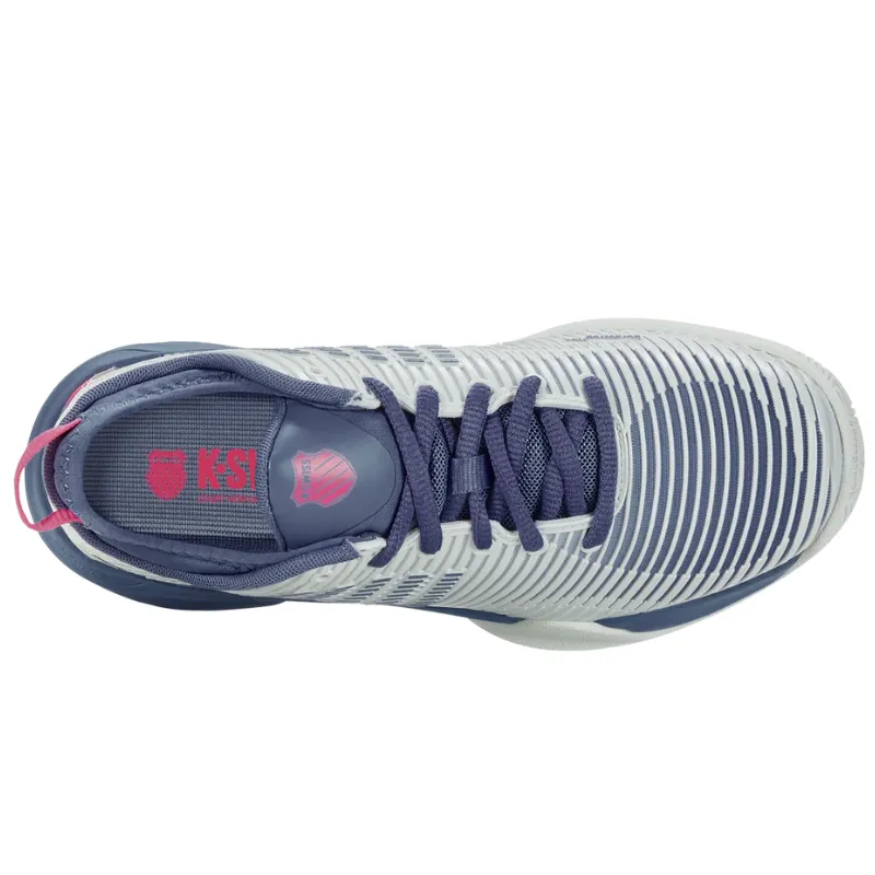 K Swiss Hypercourt Supreme AC Womens Tennis Shoes - Blue Blush/Infinity/Carmine Rose Flex Fit High Performance