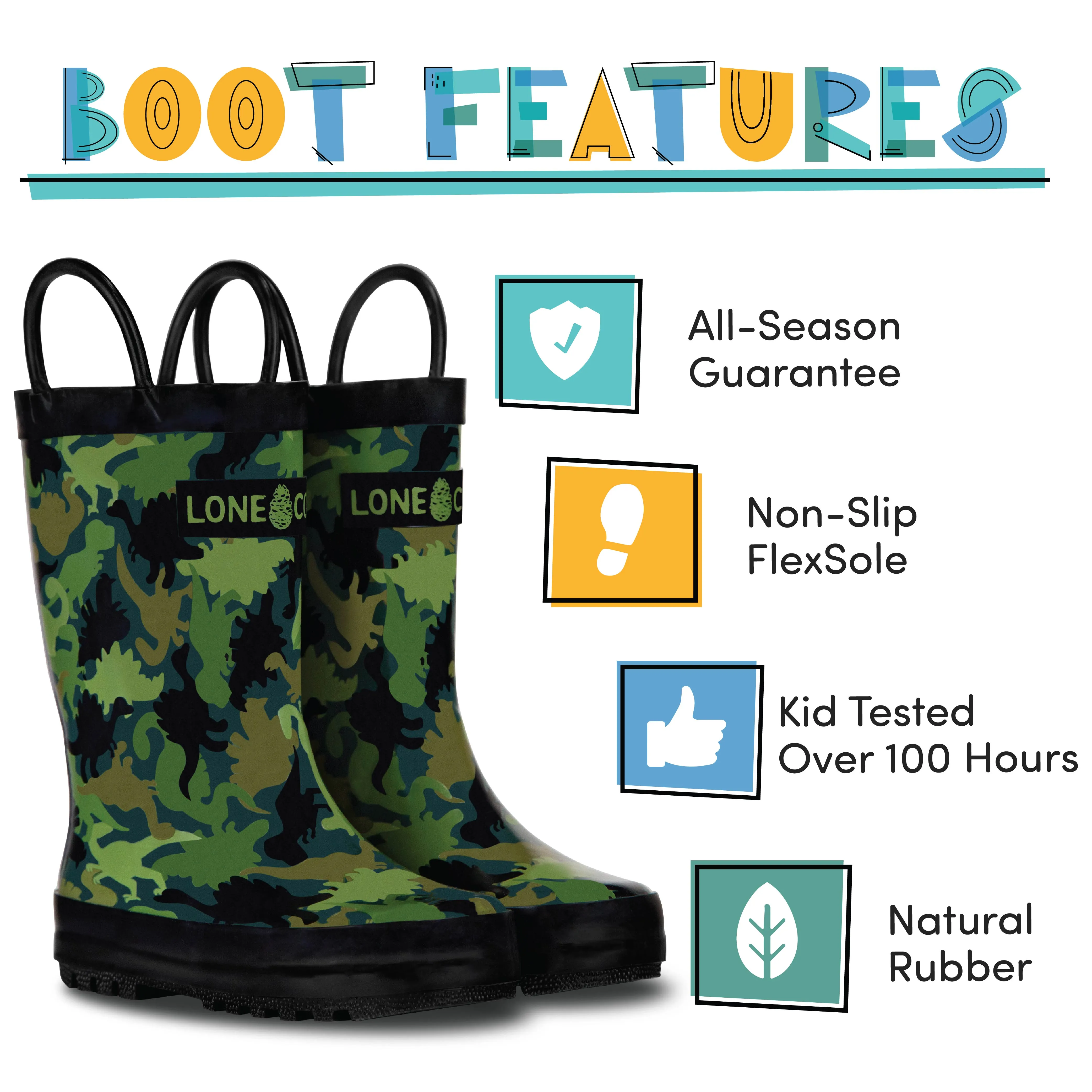 Camo-Saurus Rain Boots Wet Walk
