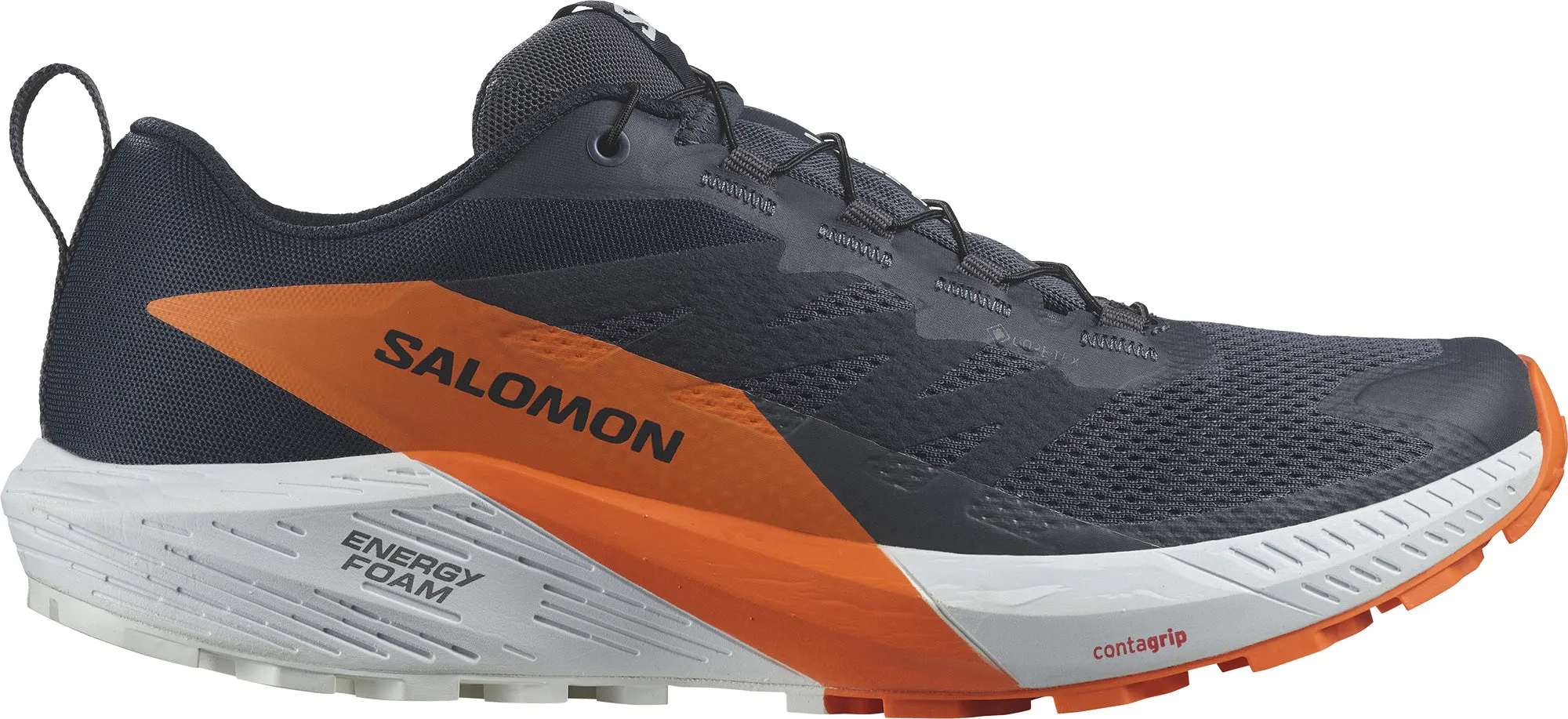 Salomon Sense Ride 5 GORE-TEX Mens Trail Running Shoes - Grey Insole Layer Midfoot containment system promotes stability