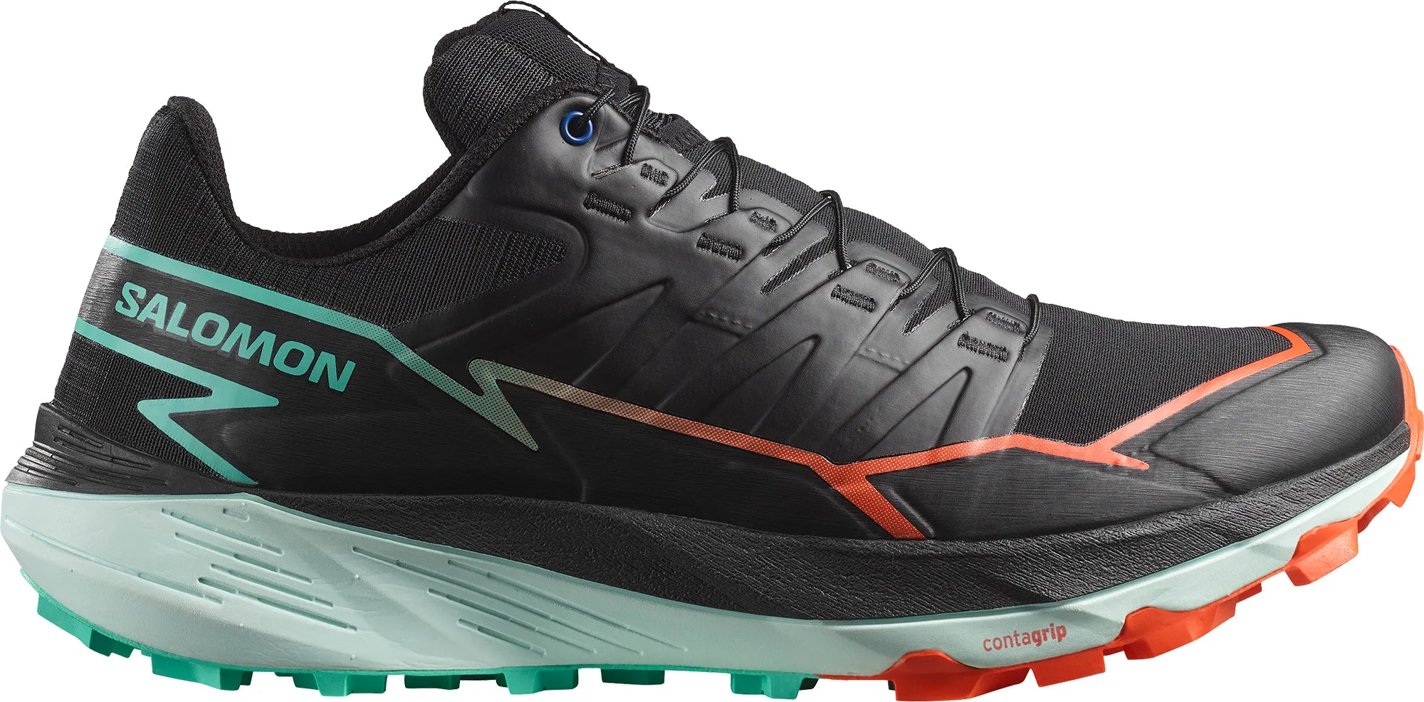 Salomon Thundercross Mens Trail Running Shoes - Black Toe guards add resilience to high-wear areas