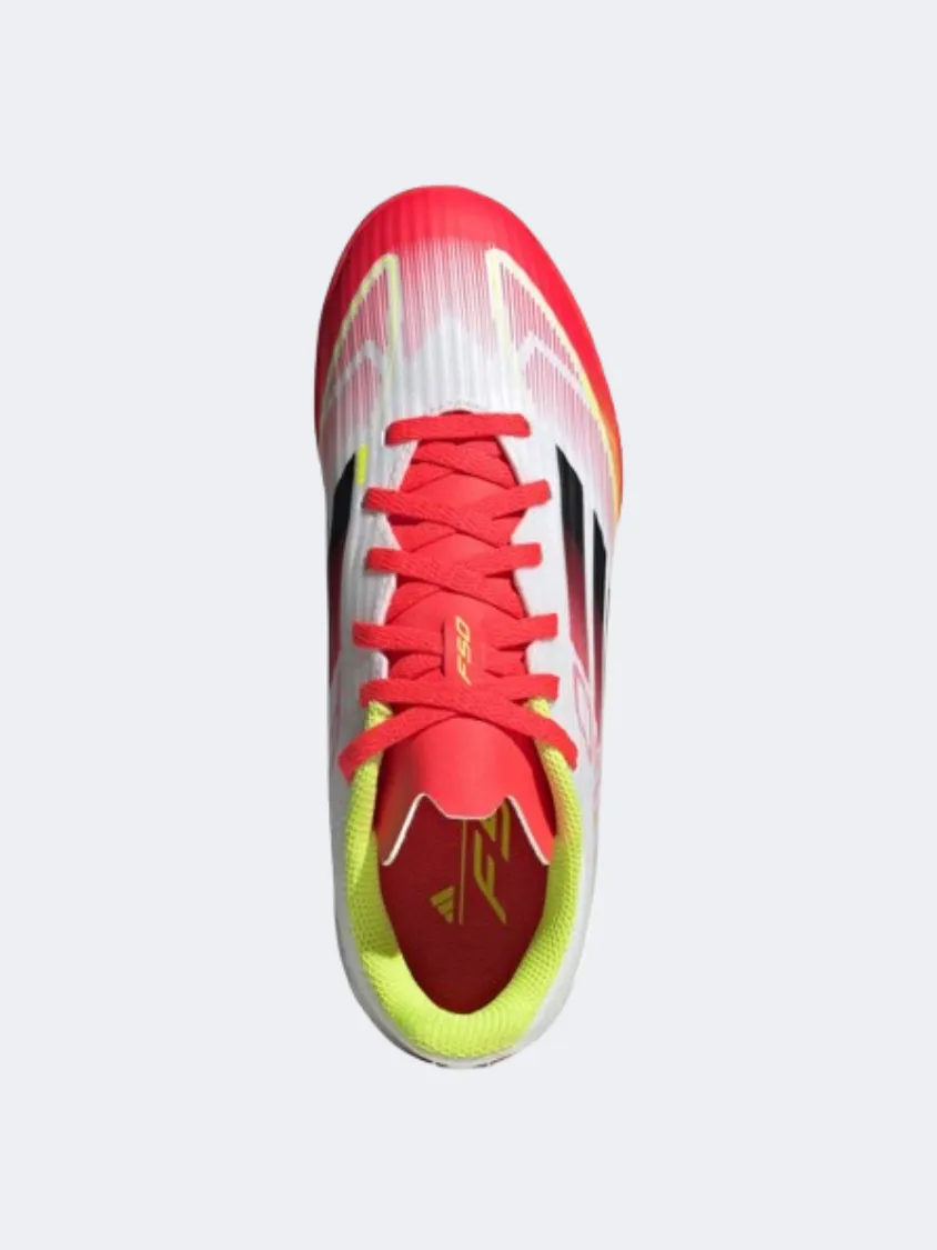 Adidas F50 League Tf Kids Football Shoes White/Black/Yellow spring sports shoes grass fields