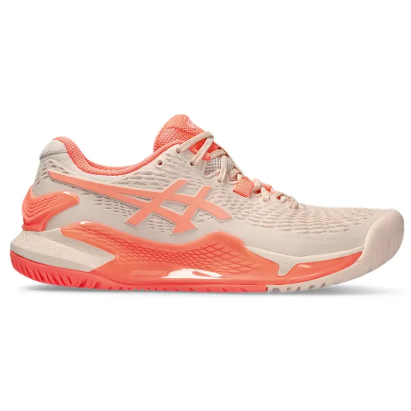 Urban Life Asics Resolution 9 Women Tennis Shoes - Pear Pink/Sun Coral