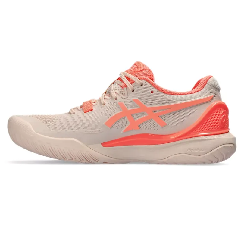 Asics Resolution 9 Women Tennis Shoes - Pear Pink/Sun Coral Outdoor Gear Tread Pattern