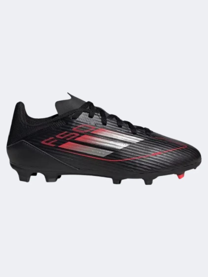 field - use shoes Adidas F 50 League FG MG Kids Football Shoes Black/Metalic/Red