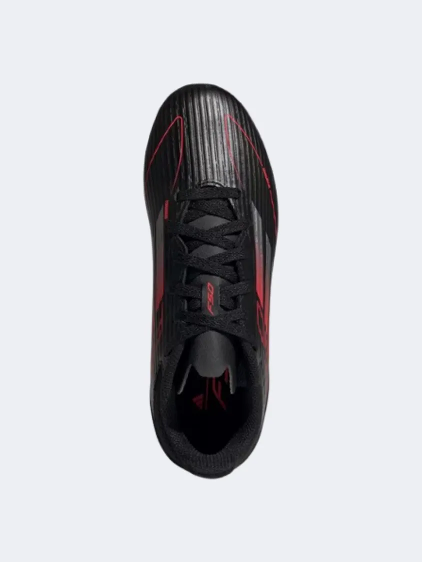 traction - enhanced shoes Adidas F 50 League FG MG Kids Football Shoes Black/Metalic/Red