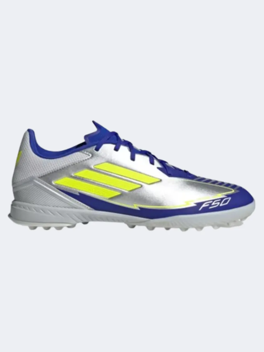 Adidas F50 League Tf Messi Men Football Shoes Silver/Yellow/Blue Sunny Days multi - purpose shoes