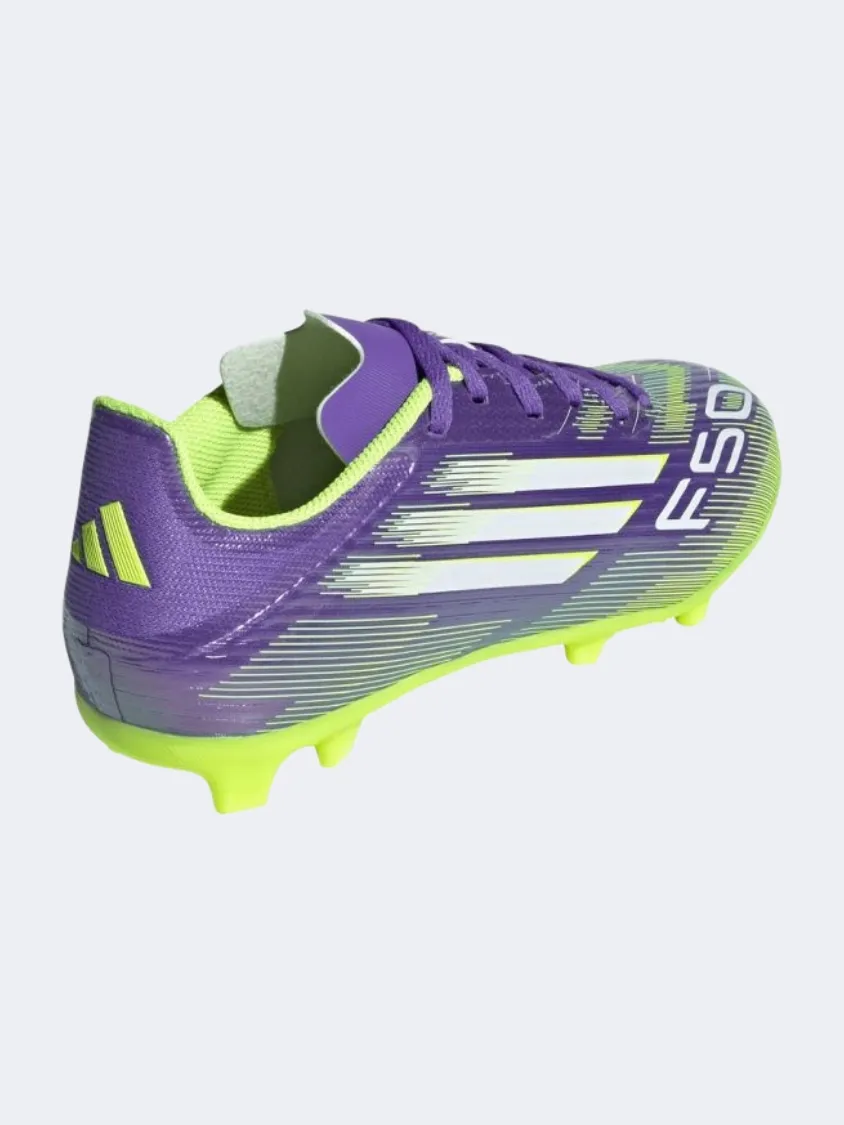 Adidas F50 League Fg/Mg Jr Kids Football Shoes Purple padded tongue shoes