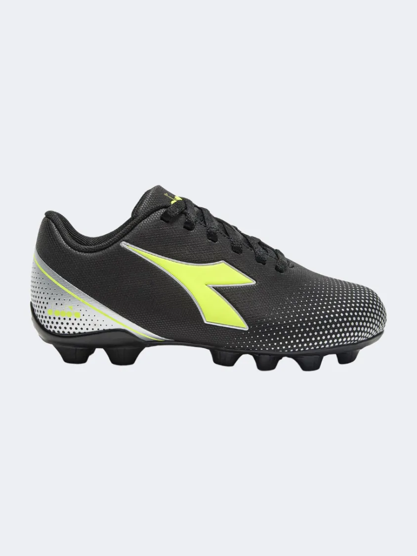 Roll-up kids' shoes indoor - only shoes Diadora Pichichi 7 Md Gs-Boys Football Shoes Black/Silver