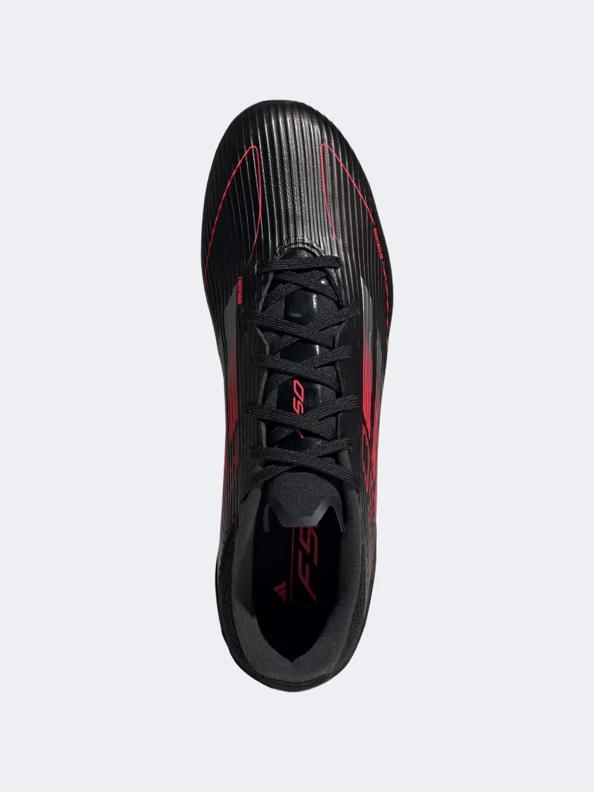kicking Adidas F50 League Fg MG Men Football Shoes Black/Metallic/Red