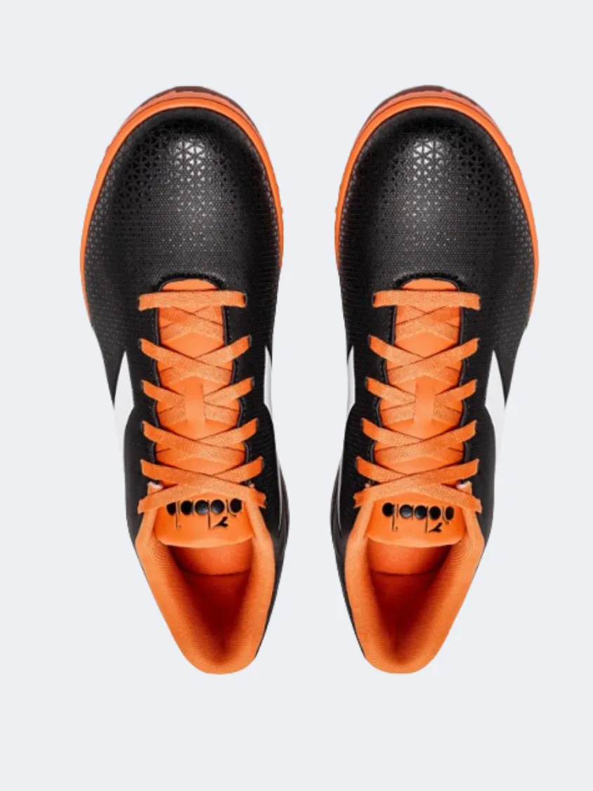 Diadora Pichichi 6 Tfr Men Football Shoes Black/White/Orange Contoured Footbed