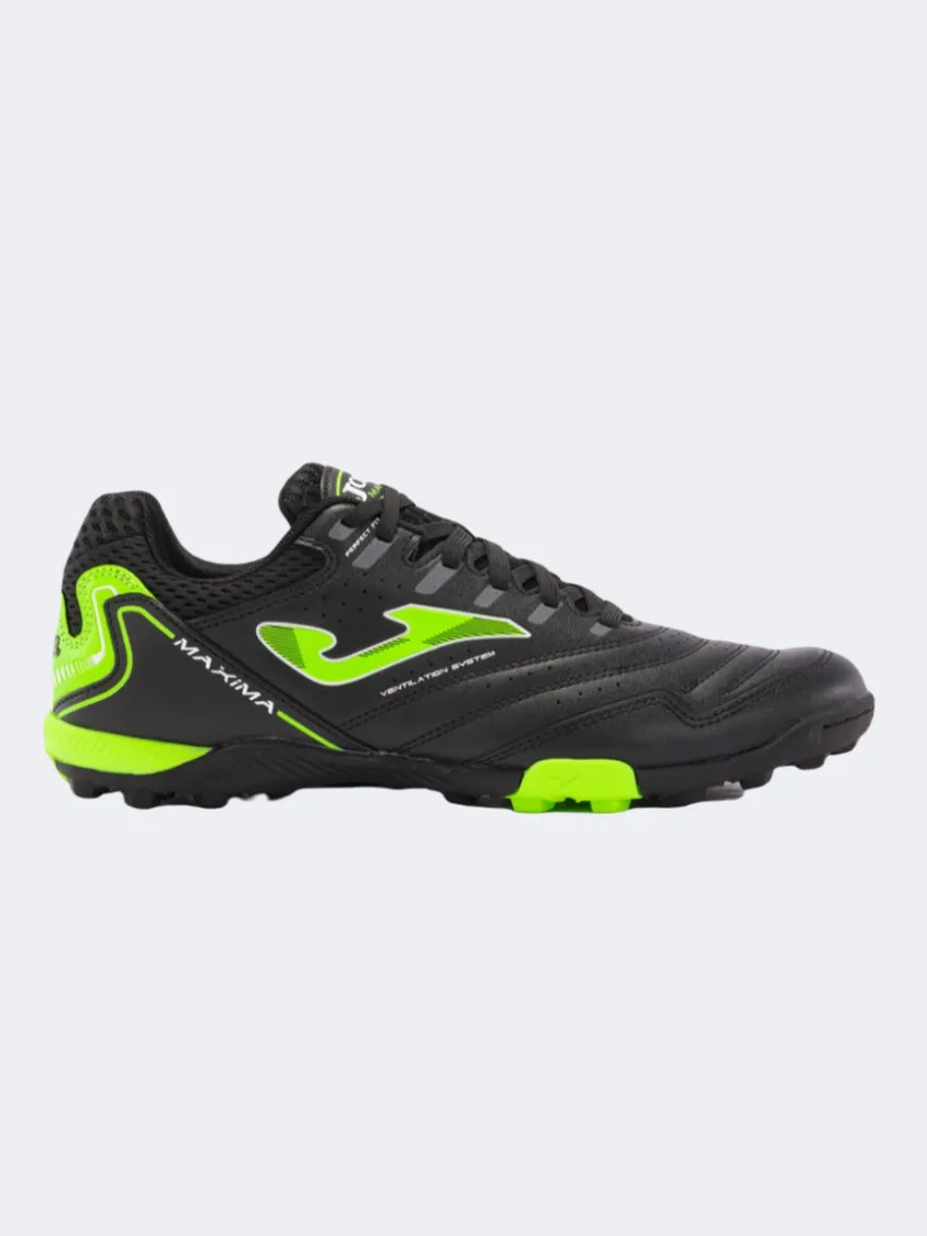 Joma Maxima 2401Tf Men Football Shoes Black/Green Odor   Resistant