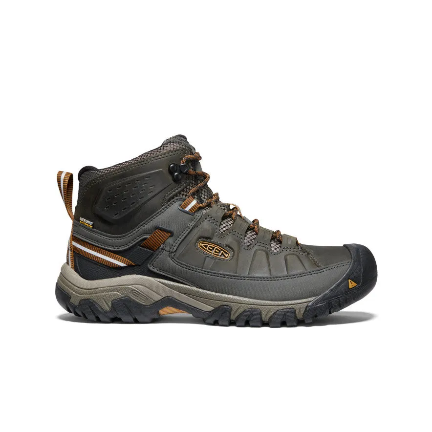 Easy to slip on and off while maintaining a secure fit Anti   Fatigue Men's Targhee III Waterproof Mid  |  Black Olive/Golden Brown