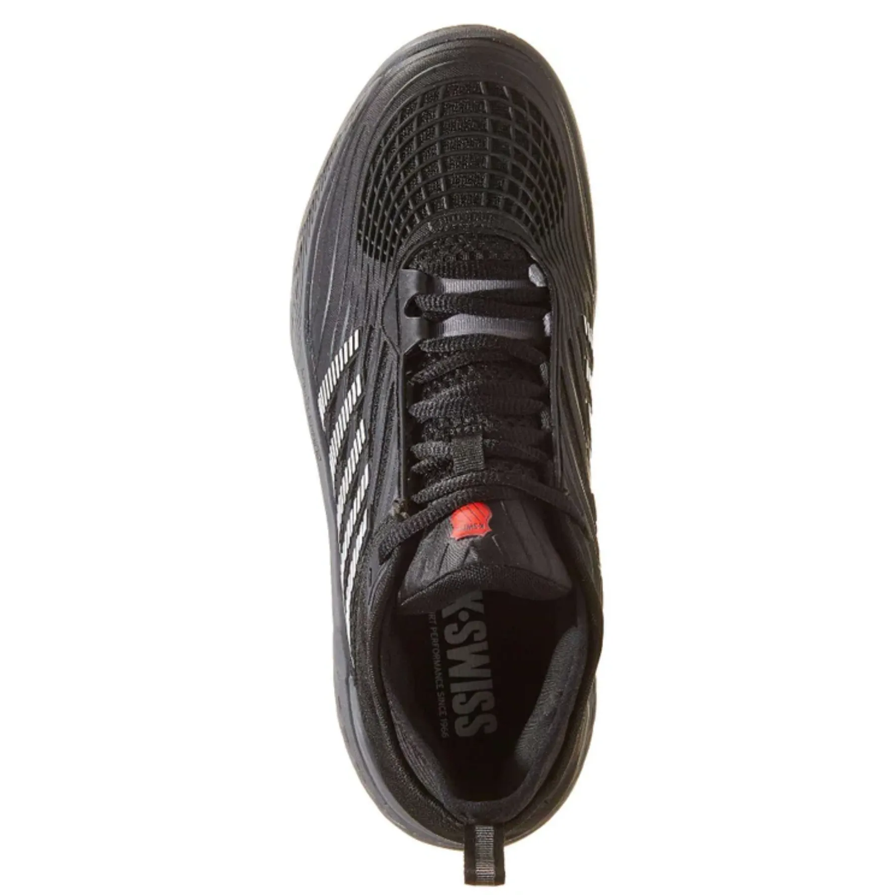 Slim Shape K Swiss Hypercourt Supreme 2 Men Tennis Shoes - Black/Steel Gray/Firey Red