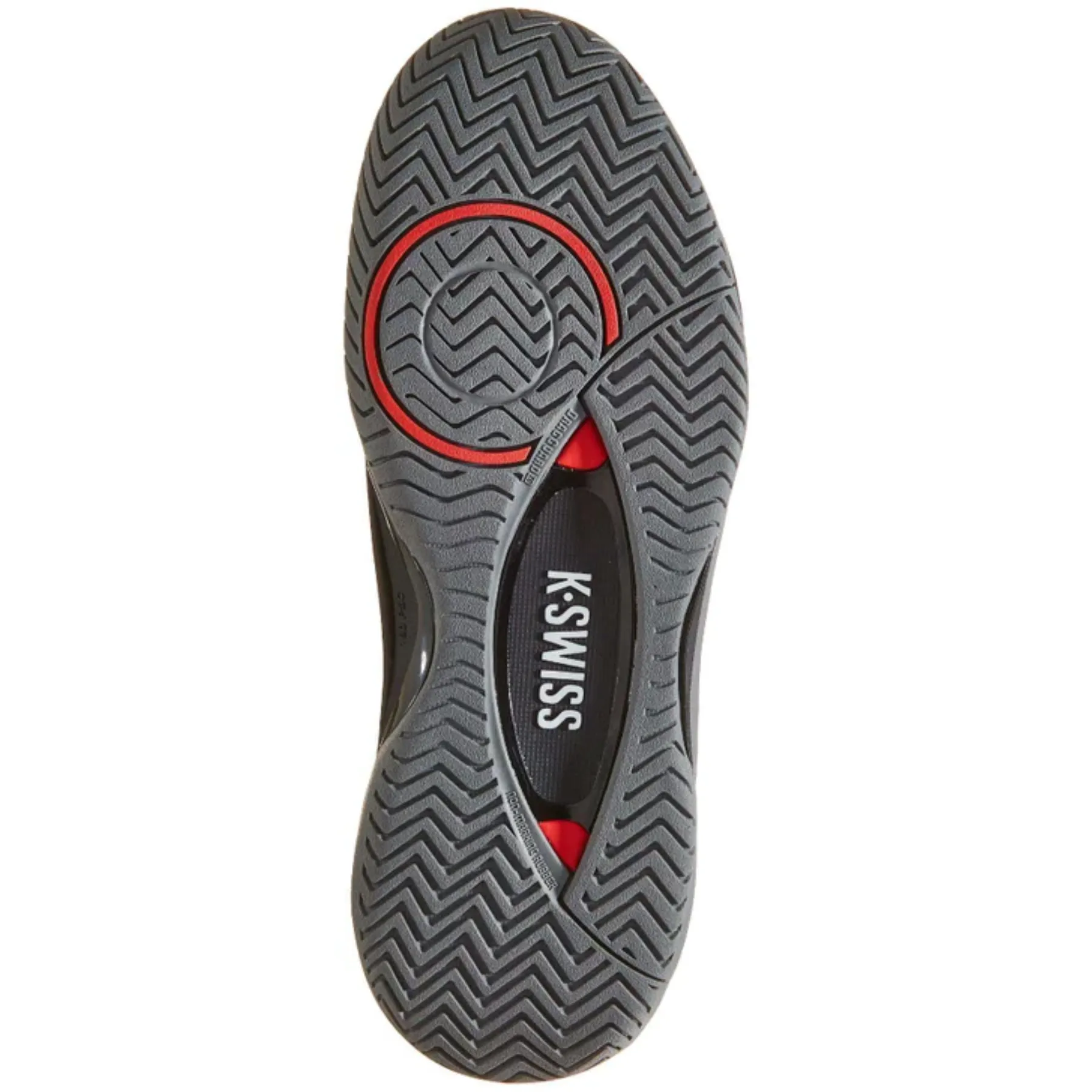 Breathable mesh Cushion Base K Swiss Hypercourt Supreme 2 Men Tennis Shoes - Black/Steel Gray/Firey Red