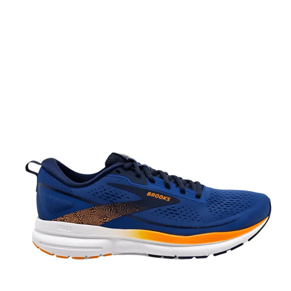 Brooks Trace 3 Men's Running Shoes SS24 Blue/Peacoat/Orange Striped