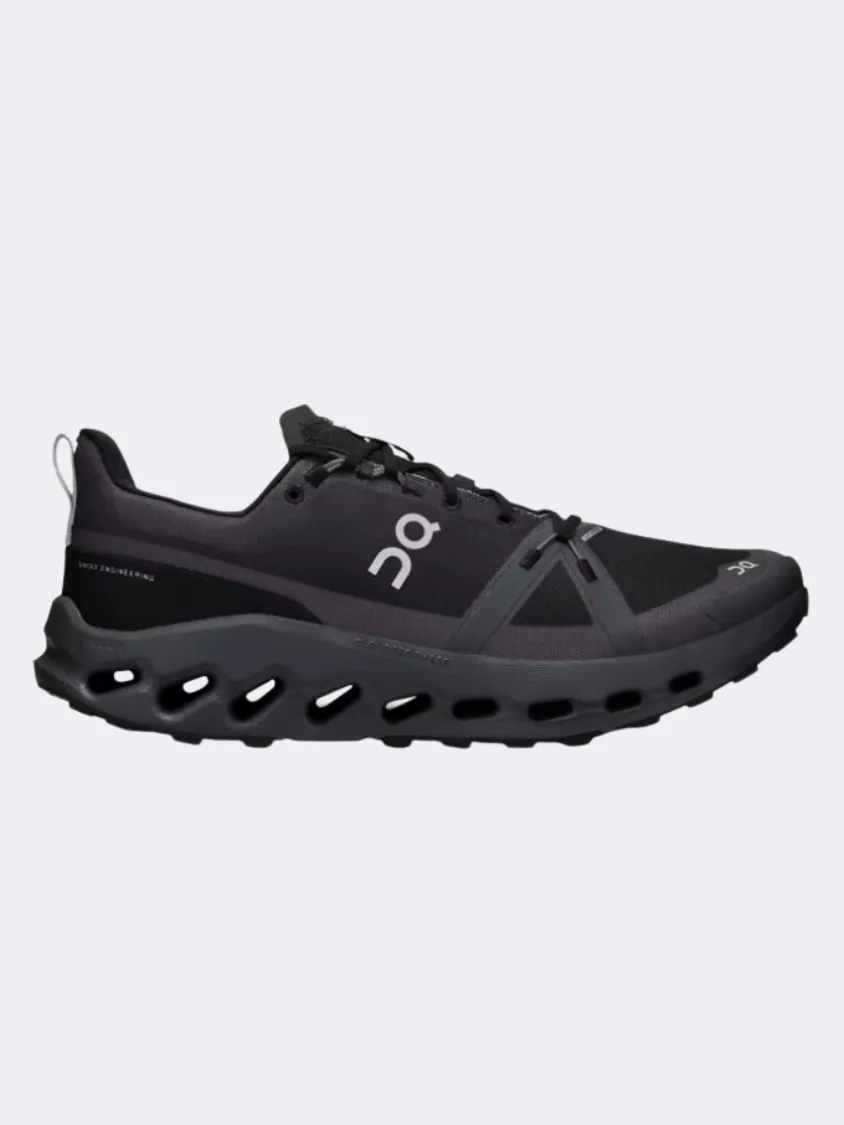 On Cloudsurfer Trail Waterproof Men Hiking Shoes Black/Eclipse Adventure Ready Backpacking Ready