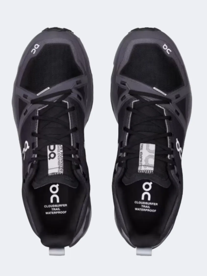 On Cloudsurfer Trail Waterproof Men Hiking Shoes Black/Eclipse Resilient Wear